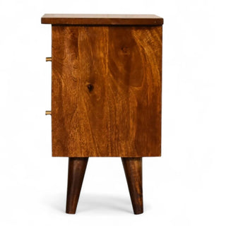Mid-Century Modern Chestnut Wood Nightstand
