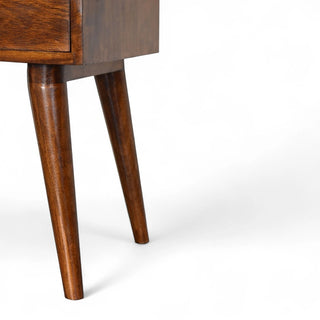 Mid-Century Modern Chestnut Solid Wood Nightstand