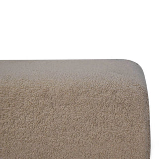 Bliss Cream Bouclé Ottoman | Soft Upholstery