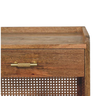 Mid-Century Modern Solid Wood Open Nightstand