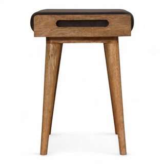 Mid-Century Modern Grey Velvet Ottoman Footstool