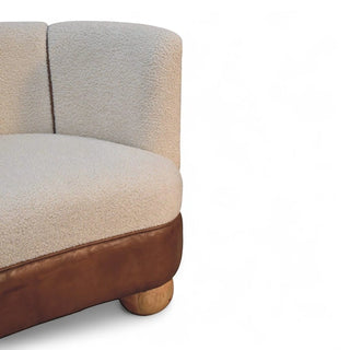 Boucle Cream Buffalo Small Sofa | Curved Back Design