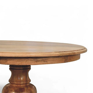 Round Turned Dining Table | Solid Mango Wood