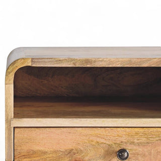 Mid-Century Modern Oak Floating Nightstand with Open Slot