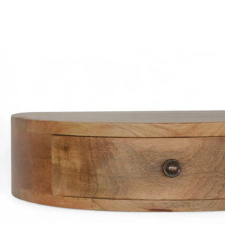 Mid-Century Floating Nightstand | Rounded Oak-Ish Design