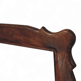 Chestnut Hand Carved Oblong Wall Mirror | Solid Wood Frame