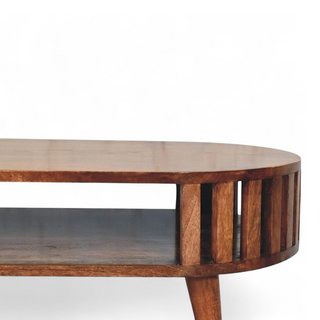 Honey Caramel Ariella Round Coffee Table | Solid Wood