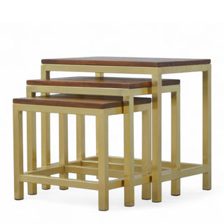 Mid-Century Modern Bar Stools Set of 3 | Golden Frame