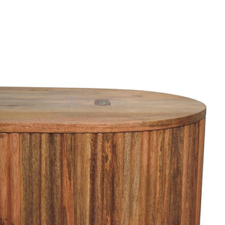 Round Soba Ball Coffee Table with Lid | Solid Mango Wood