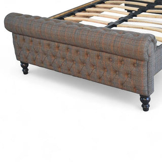 Multi Tweed Upholstered Bed Frame | Solid Wood Base