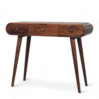 Honey Caramel Round Dressing Table | Solid Mango Wood