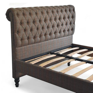 Multi Tweed Upholstered Bed Frame | Solid Wood Base