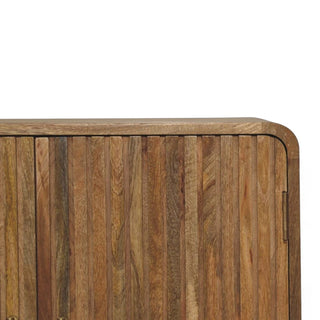 Mid-Century Modern Solid Wood Storage Cabinet with T-Bar Design