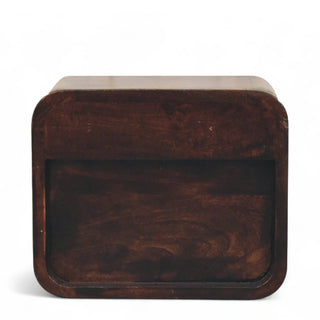 Mid-Century Modern Walnut Floating Nightstand with Open Slot
