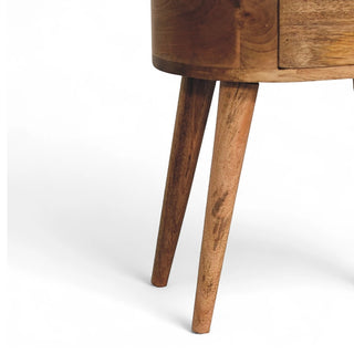 Mid-Century Modern Oak Rounded Nightstand | Solid Wood