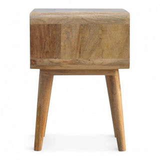 Mid-Century Modern Solid Wood Nightstand with Open Shelf