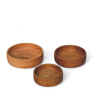 Handcrafted Solid Wood Fruit Bowl Set of 3