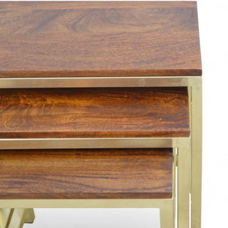 Mid-Century Modern Bar Stools Set of 3 | Golden Frame