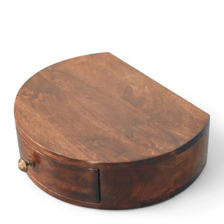 Mid-Century Modern Walnut Wall-Mounted Nightstand