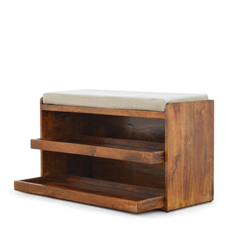 Solid Wood Shoe Storage Unit | Chestnut Finish