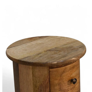 Mid-Century Modern Solid Wood Mini Drum Chest