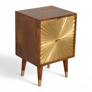 Mid-Century Modern Gold Inlay Nightstand