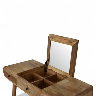 Mid-Century Modern Solid Wood Vanity with Mirror