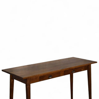 Mid-Century Modern Chestnut Writing Desk with 2 Drawers