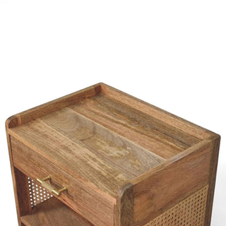 Mid-Century Modern Solid Wood Open Nightstand