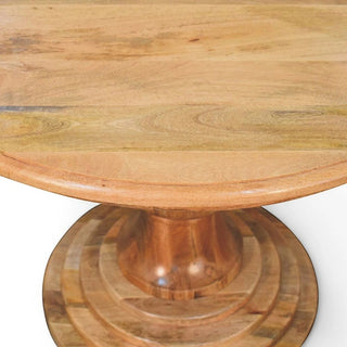 Round Turned Dining Table | Solid Mango Wood