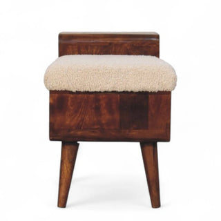 Mid-Century Modern Chestnut Carved Side Table