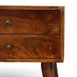 Mid-Century Modern Chestnut Solid Wood Nightstand