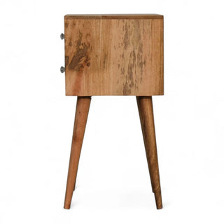 Bone Inlay Nightstand | Mini 2-Drawer Bedside