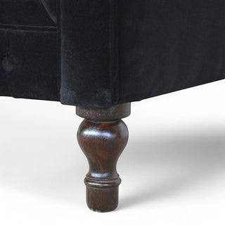 Black Velvet Chesterfield Sofa | Handcrafted 2-Seater