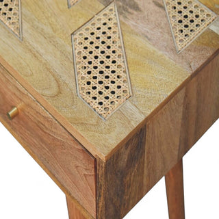 Mid-Century Modern Woven Aztec Console Table