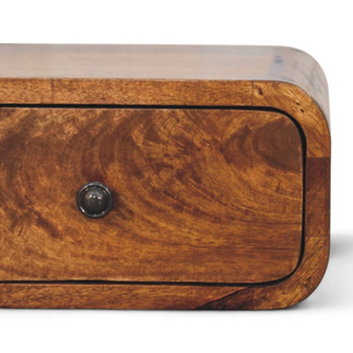 Mid-Century Modern Wall-Mounted Chestnut Nightstand