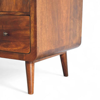 Mid-Century Modern Chestnut Curved Armoire