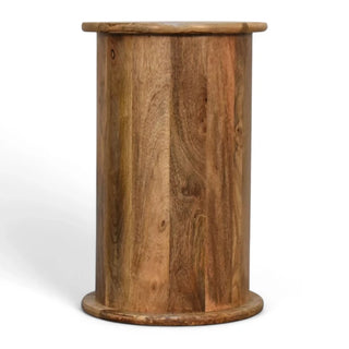 Mid-Century Modern Solid Wood Mini Drum Chest