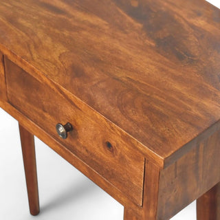 Mid-Century Modern Mini Chestnut Console Table
