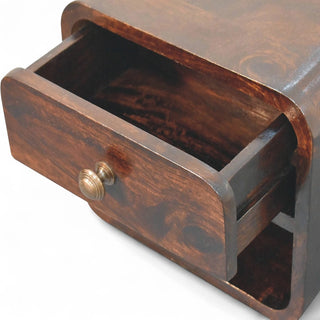 Mid-Century Modern Walnut Floating Nightstand with Open Slot