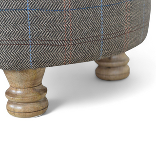 Oval Multi Tweed Foot Stool | Soft Upholstery