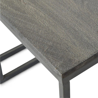 Industrial Iron Base Coffee Table Set of 3 | Solid Wood