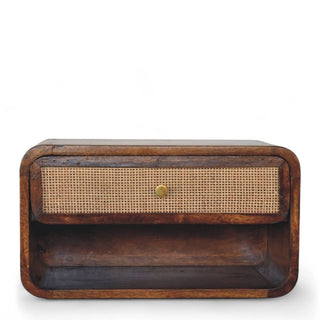 Mid-Century Modern Wall Mounted Woven Nightstand