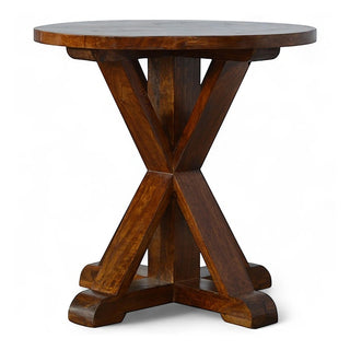 Chestnut Round Dining Table with Tristle Base | Solid Wood