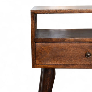Mid-Century Modern Chestnut Solid Wood Nightstand
