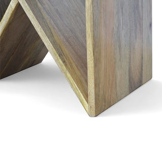 Geometric Library Side Table | Solid Mango Wood