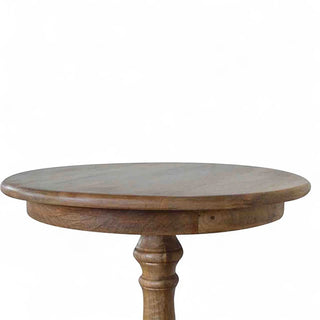 Solid Wood Round Tea Table | Compact Side Table