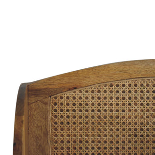 Larissa Rattan Wall Shelf Woven Cane Back Arch Top Open Display Natural Rattan