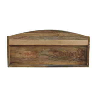 Larissa Rattan Wall Shelf Woven Cane Back Arch Top Open Display Natural Rattan