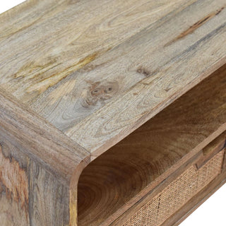Tallin Rattan Sideboard Cane Drawer Fronts Open Shelf Natural Rattan